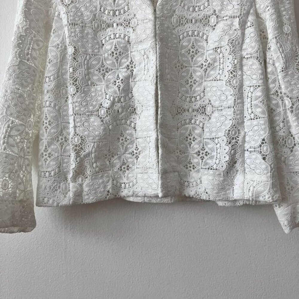 Maje Vimani Lace Embroidered Jacket in White - Picture 5 of 7
